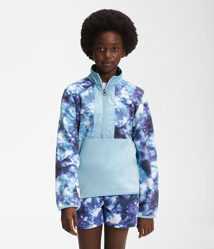 The North Face Jacket Youth Printed Glacier ¼ Zip Blue - Girls - Thailand HYATM-0682